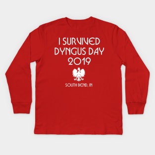 I Survived Dyngus Day South Bend IN Kids Long Sleeve T-Shirt